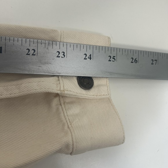 We The Free Jean Jacket Free People Womens XS Cream Denim Trucker Button Front - Picture 15 of 15